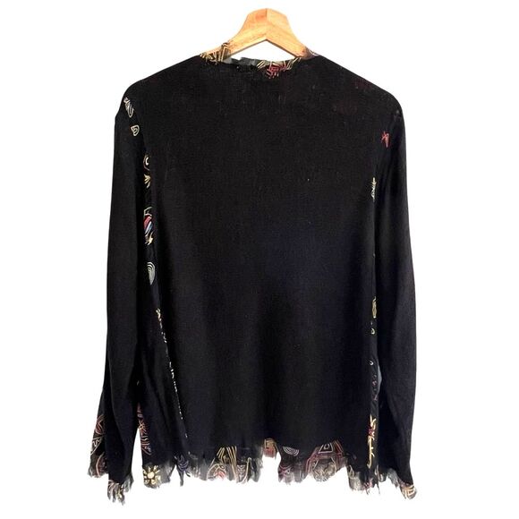 Vintage Chicos Womens Artsy Wool Cardigan Size 3 (XL)  Artsy Boho Dark Fairy - Picture 3 of 8